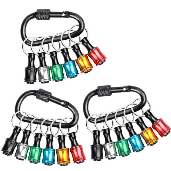 Pack de 3 Porta Brocas Hexagonales 1/4'' con Liberación Rápida, para taladros de impacto y accesorios hexagonales, ideal para organizar herramientas, foto 1 de 5