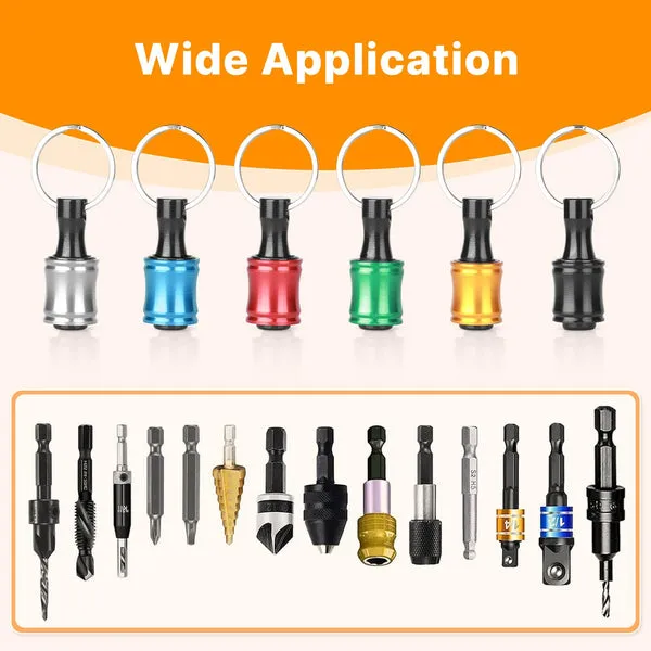 Pack de 3 Porta Brocas Hexagonales 1/4'' con Liberación Rápida, para taladros de impacto y accesorios hexagonales, ideal para organizar herramientas, foto 4 de 5