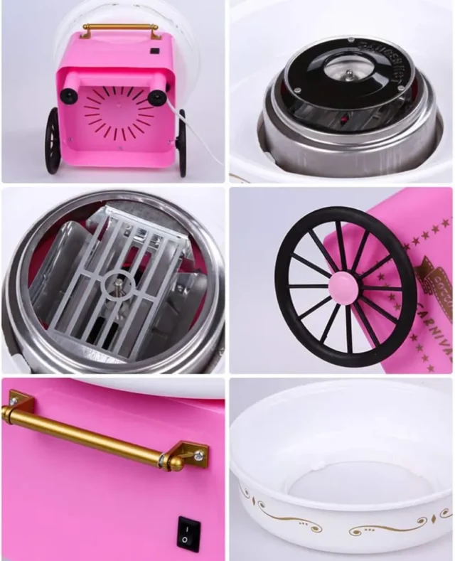 Máquina de algodón de azúcar para el hogar, estilo retro, eléctrica, para niños y fiestas, regalo creativo, foto 3 de 5
