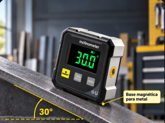 Inclinómetro Digital de Alta Precisión, pantalla LCD, para carpintería, mecánica y construcción, foto 1 de 5