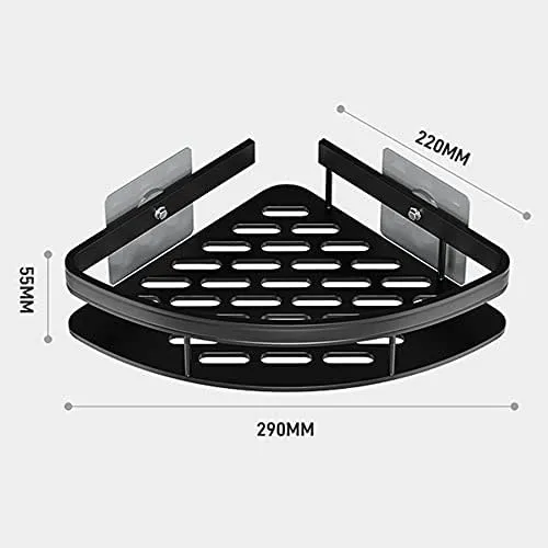 Estante de ducha esquinero con ventosa adhesiva, organizador sin taladrar para baño y cocina en aluminio, foto 4 de 4