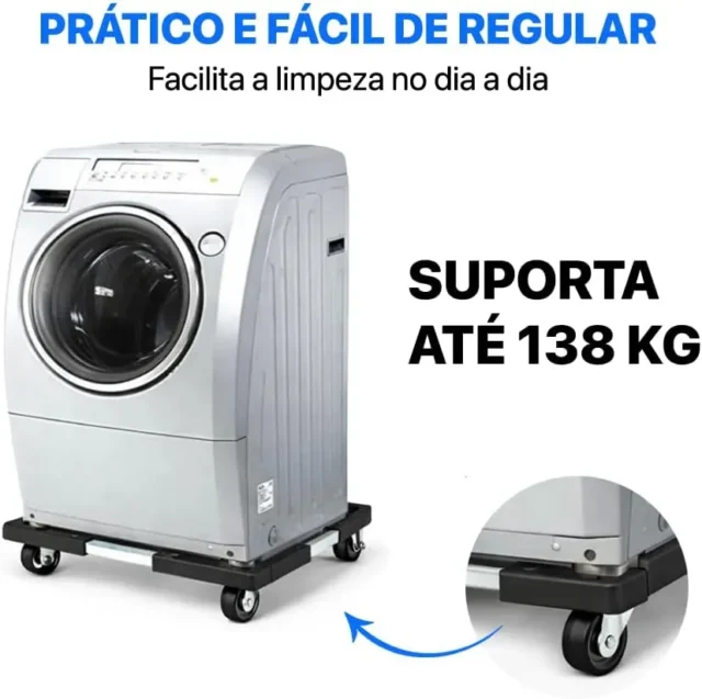 Carro de apoyo móvil con ruedas para electrodomésticos y muebles, capacidad 138 kg, foto 2 de 5