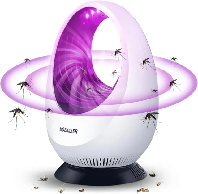 Trampa eléctrica para moscas con luz UV recargable por USB, diseño 360 grados portátil, foto 1 de 7