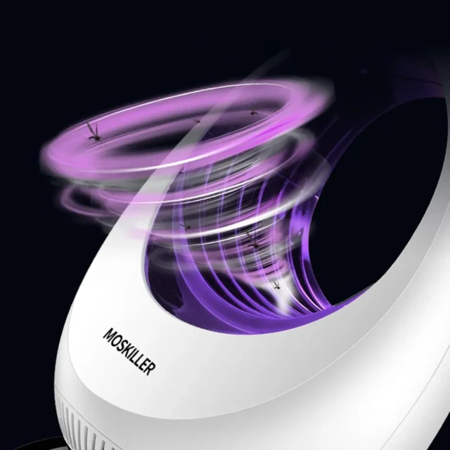 Trampa eléctrica para moscas con luz UV recargable por USB, diseño 360 grados portátil, foto 4 de 7