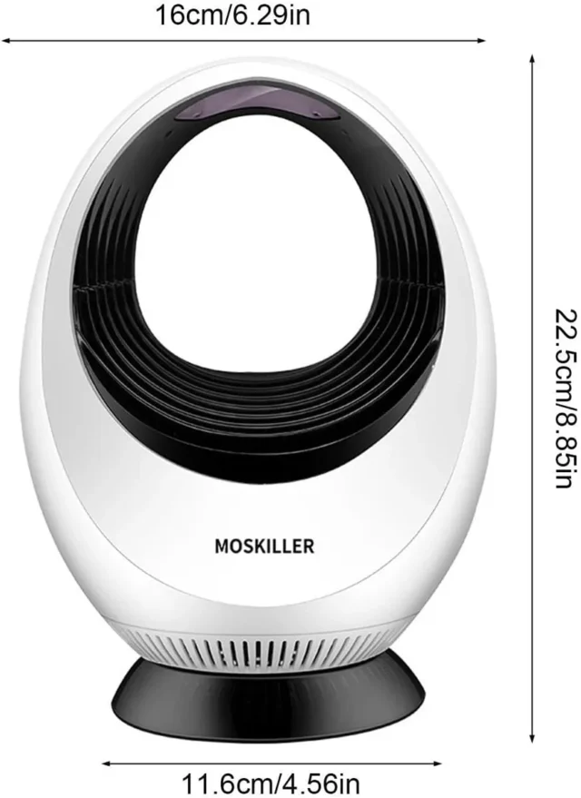 Trampa eléctrica para moscas con luz UV recargable por USB, diseño 360 grados portátil, foto 2 de 7