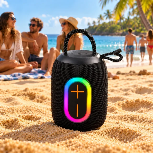 Parlante Bluetooth Portátil 8W con 6 Modos LED y Carga USB, foto 2 de 4