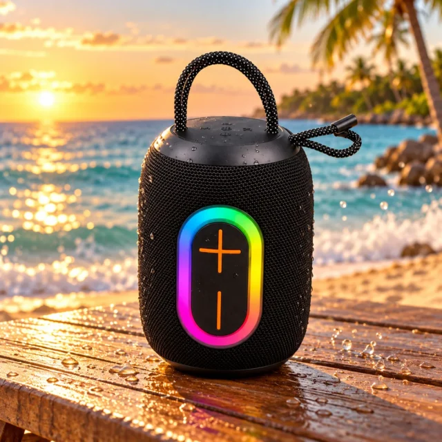Parlante Bluetooth Portátil 8W con 6 Modos LED y Carga USB, foto 1 de 4