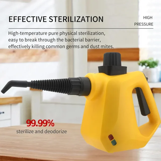 Limpiador a vapor portátil multiusos, desinfección sin químicos, 9 accesorios, tanque 350ml, calentamiento rápido, para hogar y viajes, foto 4 de 6