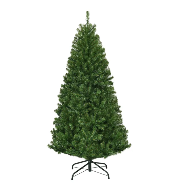 Árbol de Navidad artificial 1.2 metros verde frondoso con soporte metálico, foto 3 de 3