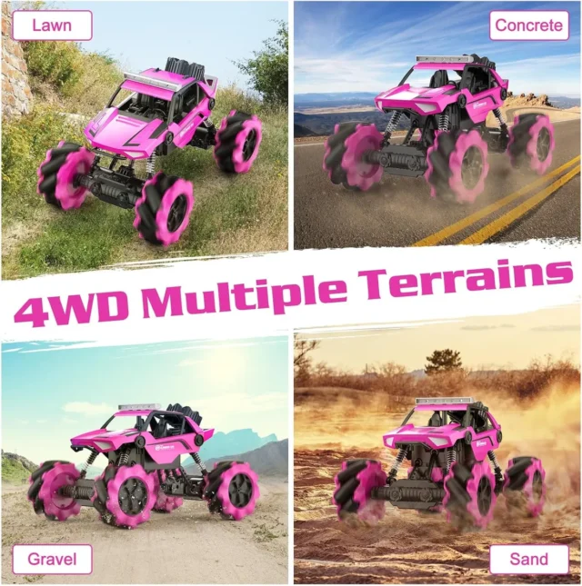 Coche teledirigido 4x4 con control remoto inteligente y ruedas Mecanum, drifting y giros 360°, foto 4 de 6