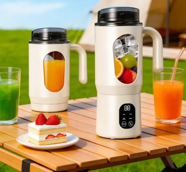 Licuadora portátil 580 ml con batería, 22000 rpm, jarra plástica blanca para smoothies y jugos, foto 2 de 5