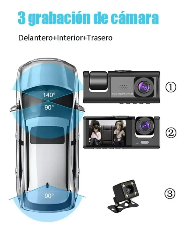 Grabadora de Conducción Dual Full HD 1080p con Espejo Retrovisor y Cámara Trasera, foto 4 de 5