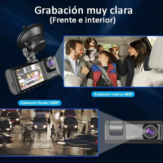 Grabadora de Conducción Dual Full HD 1080p con Espejo Retrovisor y Cámara Trasera, foto 3 de 5