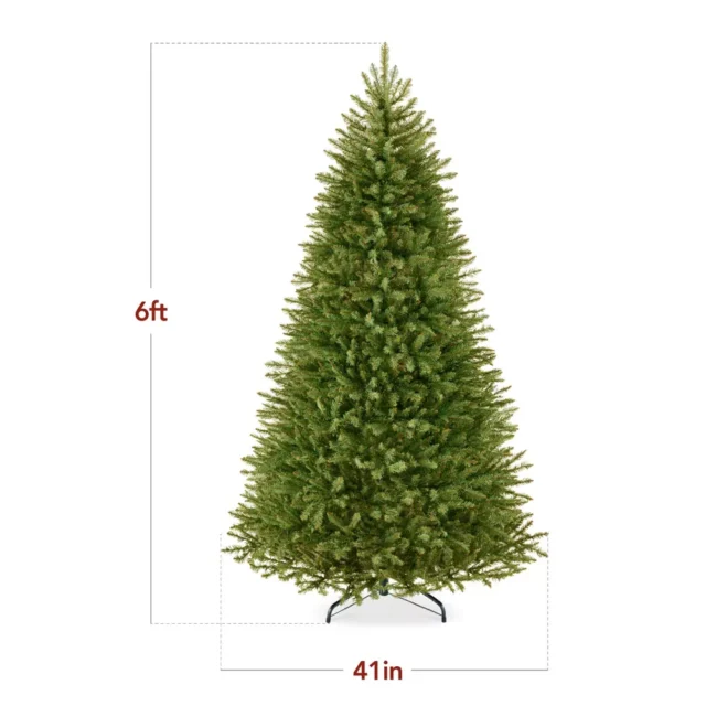 Árbol navideño artificial abeto nórdico 6 pies ramificado con 1350 puntas, PVC ignífugo y soporte metálico resistente, foto 2 de 5