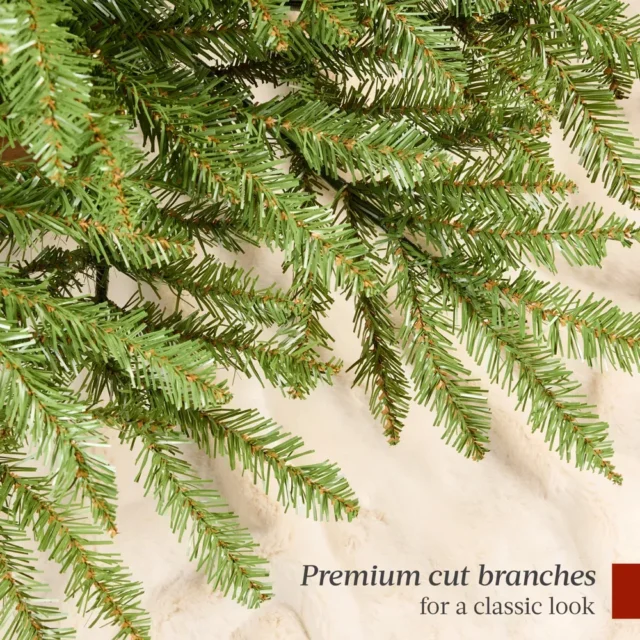 Árbol navideño artificial abeto nórdico 6 pies ramificado con 1350 puntas, PVC ignífugo y soporte metálico resistente, foto 4 de 5