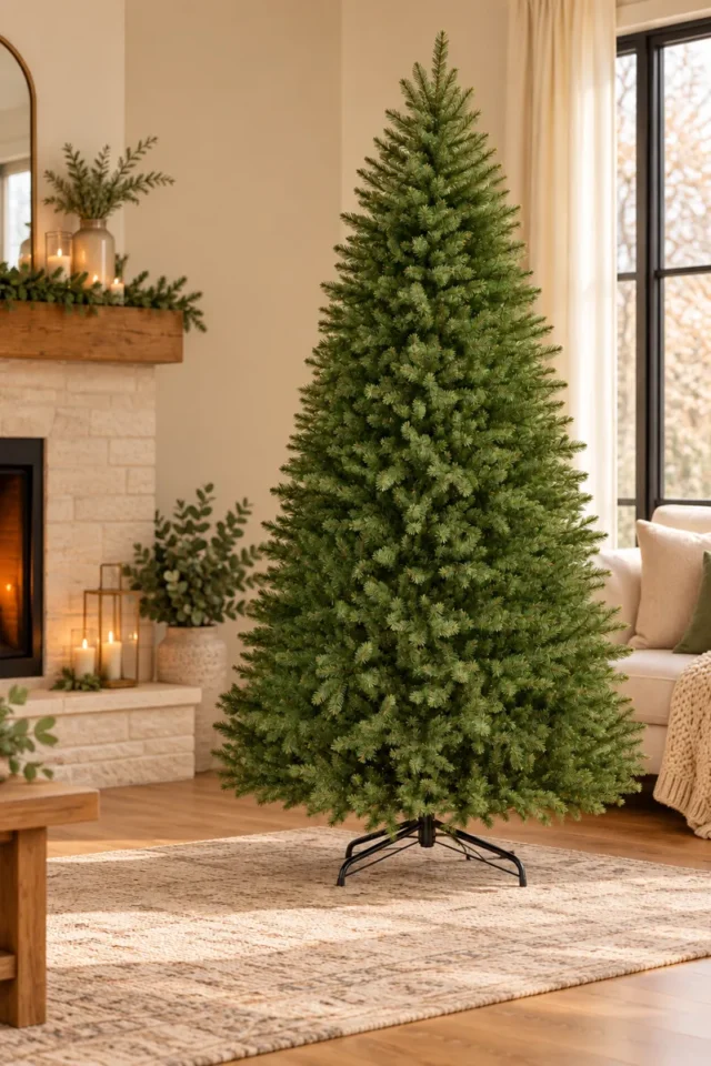 Árbol navideño artificial abeto nórdico 6 pies ramificado con 1350 puntas, PVC ignífugo y soporte metálico resistente, foto 1 de 5