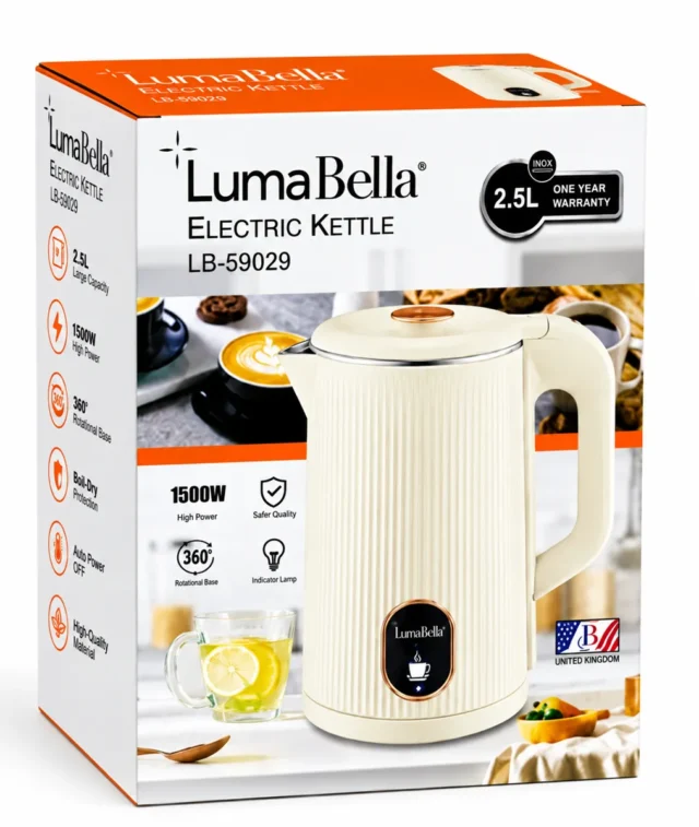 Hervidor eléctrico Luma Bella LB-59029 de 2.5 litros y 1500 W color crema, foto 4 de 4