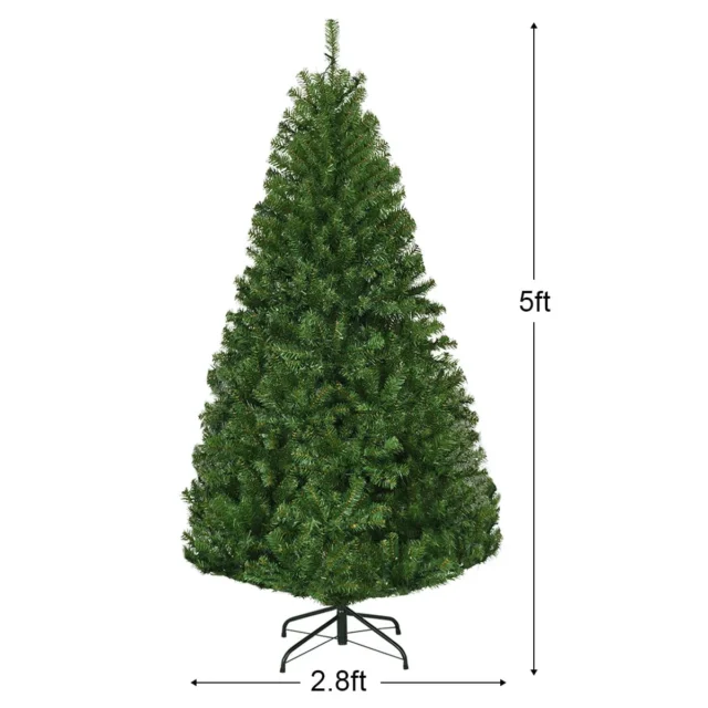 Árbol de Navidad artificial 1.5 m (5 ft) frondoso verde con base metálica, foto 4 de 4