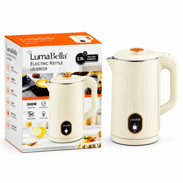 Hervidor eléctrico Luma Bella LB-59029 de 2.5 litros y 1500 W color crema, foto 1 de 4
