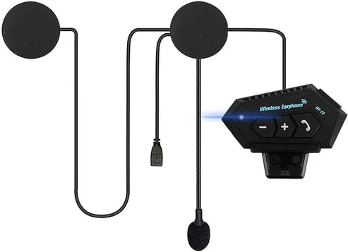 Manos Libres Bluetooth BT-12 para casco, comunicación segura en moto con alcance 30 metros, foto 1 de 5