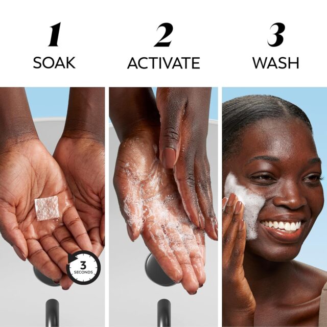 Pastillas limpiadoras Olay para el rostro, activadas por agua, con ácido hialurónico y sin fragancia, limpiador facial suave para uso diario en todo tipo de piel, tamaño de viaje ideal para llevar, foto 5 de 5