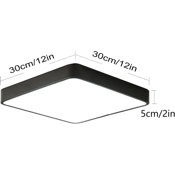 Ganeed Lámpara de techo LED de 19.6 pulgadas, lámparas de techo LED negras de 39 W, lámpara de techo