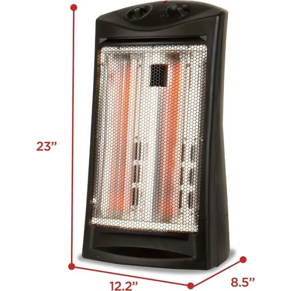 BLACK+DECKER Calentador de torre de cuarzo radiante infrarrojo, calentador de espacio de 1500 W con termostato ajustable, calentador portátil con 2 ajustes