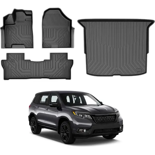 Alfombrilla de suelo y revestimiento de carga Cacartist, personalizada, para Honda Passport 2019 2020 2021 2022 2023 2024 2025, accesorios para Passport, TPE 3D, para todo tipo de clima, resistente y