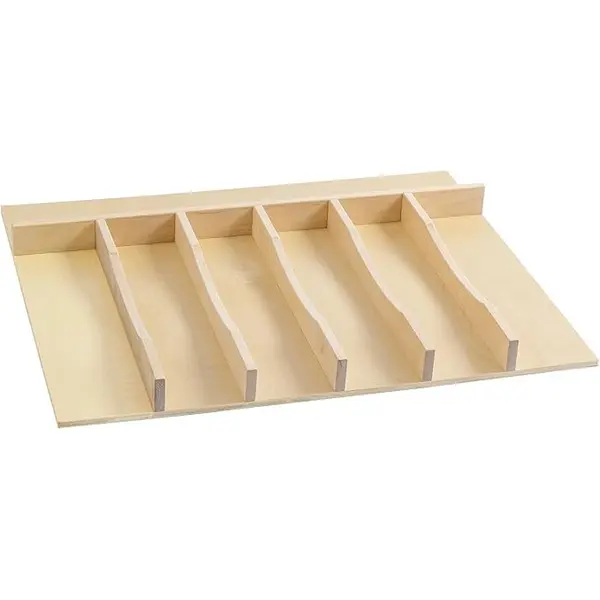 Organizador de cajones de madera de abedul macizo, organizador de cubiertos, de madera, bandeja de utensilios para cajones de cocina, organizador de utensilios de cocina, 50 X 63 cm **