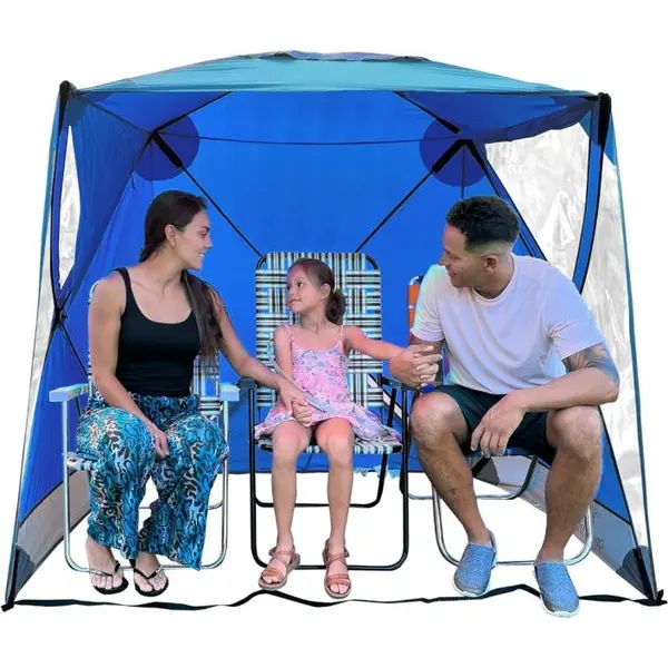Toldo deportivo para 3 a 4 personas, protección contra la lluvia o el sol, refugio grande para el clima, fútbol, fútbol, sóftbol y otros eventos deportivos y desfiles. Fácil de instalar