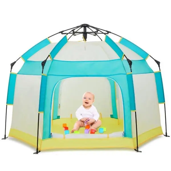 Bend River Corralito para bebés con toldo, tienda portátil de playa para bebés, patio de juegos para niños pequeños