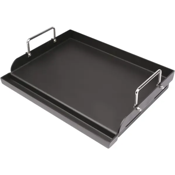Utheer - Plancha de cocina con revestimiento antiadherente de 66 x 42 x 9 cmpara parrilla de gas, placa superior plana universal con ranura para grasa y asas extraíbles para parrillas de carbón y gas