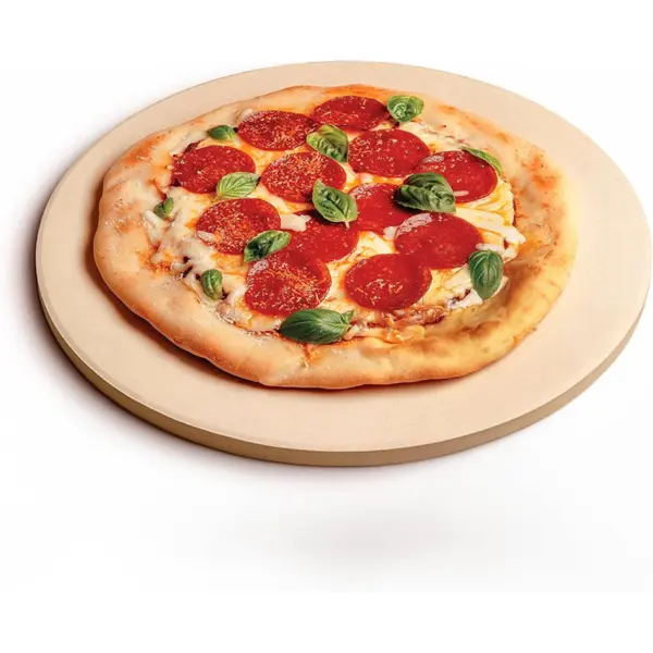Plato de pizza de piedra con thermarite para la mejor y más crujiente corteza Duradero, certificado, seguro Buena en hornos y grills.