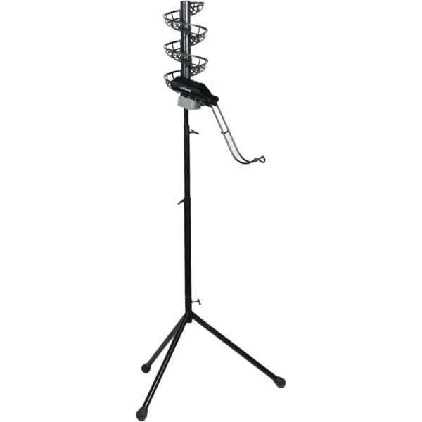 777BH-B - Alimentador automático de béisbol 2 en 1 y entrenador de lanzamiento suave, estable y ajustable en altura, apilador de bolas extensible, con canal extraíble.