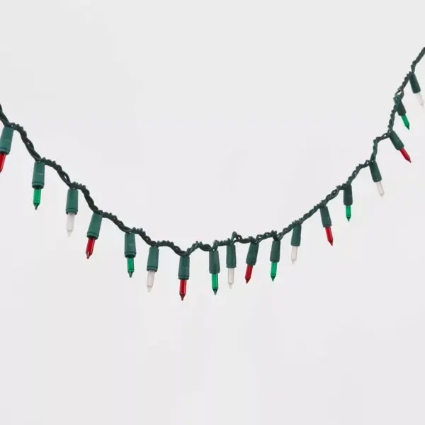 Guirnalda de luces navideñas mini, incandescentes y lisas de 100 unidades con cable verde