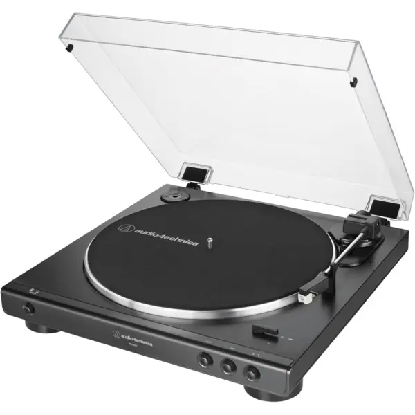 Audio-Technica AT-LP60X-BK Tocadiscos estéreo, totalmente automático con trasmisión de correa. Negro