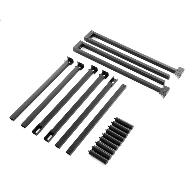 Noah Megatron - Estructura de cama de metal de 9 patas, tamaño Queen, 18 cm, para juego de colchón y tarima, color negro, Metal, Negro LCL03-9