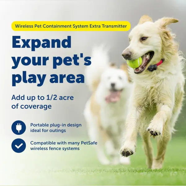 PetSafe -Transmisor de valla instantánea IF-100 para collares, Cubre un área circular ajustable de hasta 1/2 acre (55mts. diámetro) portátil para vacaciones u otros lugares
