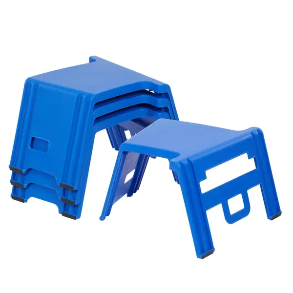 ECR4Kids taburete Linking, asiento flexible, color azul, se puede utilizar como asiento para niños o como escritorio de regazo para jugar, artes y manualidades