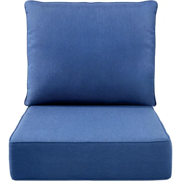 Almohadones de lujo para muebles de patio, juego de cojines de asiento gruesos de 22x22x3, cojines de repuesto para sofá y silla de mimbr. azul