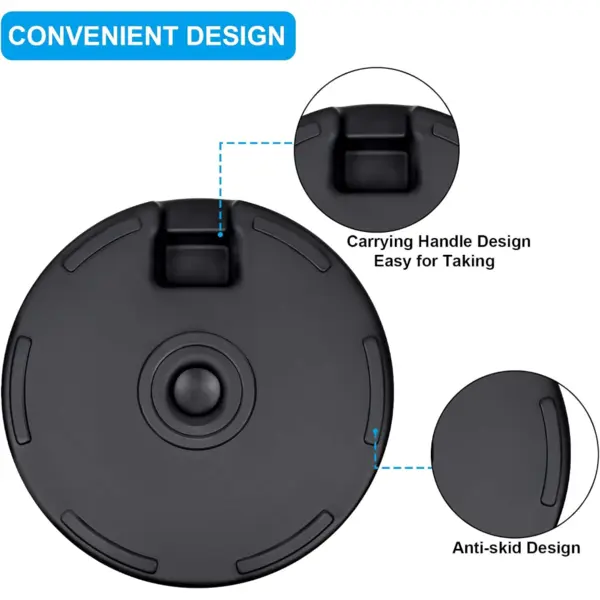 Base resistente para sombrilla de patio de 20" con soporte de acero, rellenable con agua, para exteriores, césped, jardín, redonda