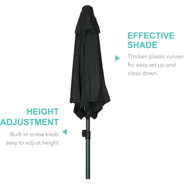 Sombrilla AMMSUN de 5.8' con protección UPF50+ e inclinación regulable. Su estructura de acero es ideal para balcones y patios pequeños. ¡Obtén sombra fresca y protección solar con estilo!