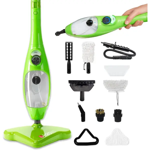 H2O Mopa de vapor X5 y limpiador de vapor de mano, Vaporizador de piso, limpiador de madera dura, azulejos y laminados, solo limpiador y mopa (incompleto)
