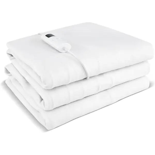 Almohadilla de colchón térmica, lavable a máquina con un solo controlador, 9 ajustes de calor, apagado automático de 9 horas, protección contra sobrecalentamiento, ajuste de hasta 10 pulgadas