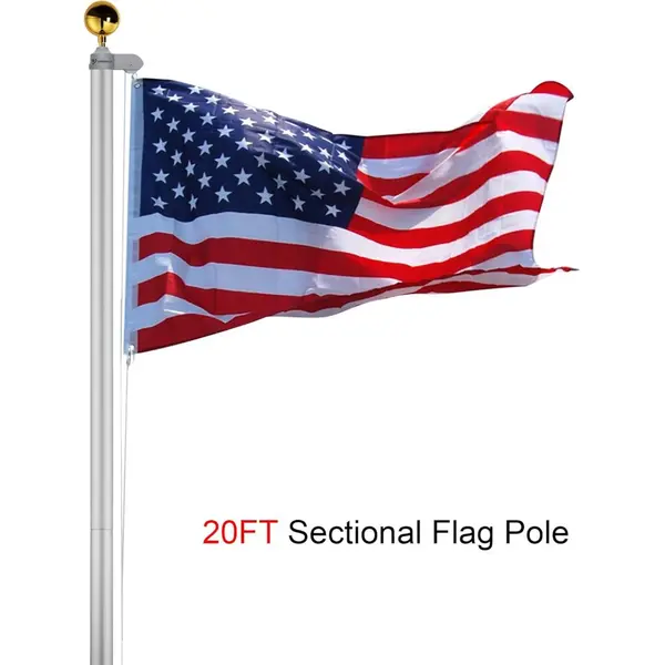 KIT DE MASTIL DE BANDERA SECCIONAL DE ALUMINIO DE 20FT A-ONE