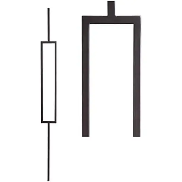 Juego de 6 balaustres hueco del hierro del solo rectángulo del negro 16.6.3 del satén para la remodelación de la escalera