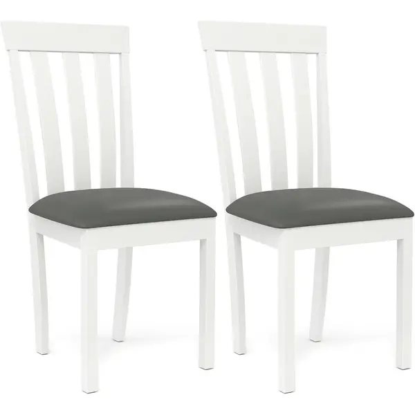 Juego de 2 sillas de comedor de madera, sillas de cocina tapizadas de madera con asiento acolchado y marco de madera de goma, sillas auxiliares de comedor de mediados de siglo para cocina