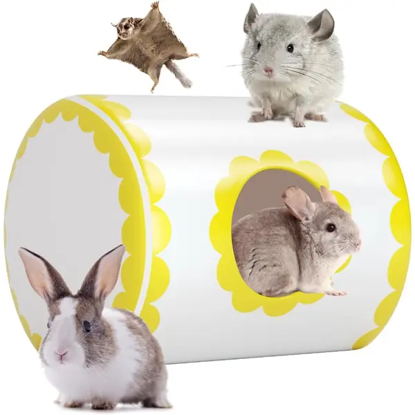 Casa de conejo de rata chinchilla de 8.6 pulgadas, escondite de hámster de cerámica con baño seco, tamaño grande, adecuado para escondite de verano de conejillo de indias, decoración de hábitats SLCXR