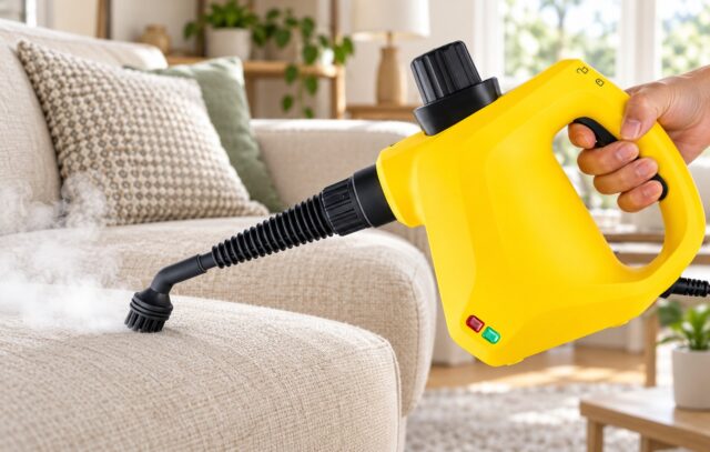 Limpiador a vapor portátil multiusos, desinfección sin químicos, 9 accesorios, tanque 350ml, calentamiento rápido, para hogar y viajes, foto 2 de 6
