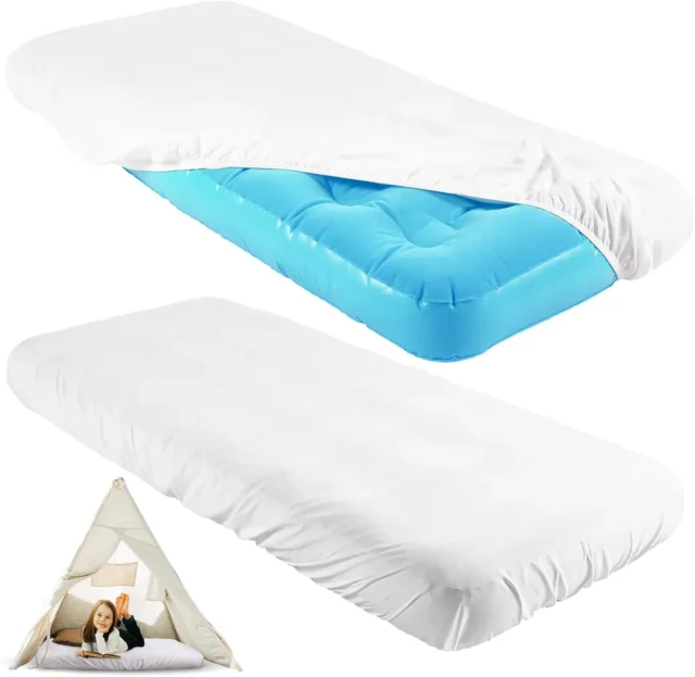Paquete de 2 Sábanas ajustables para colchón de aire para niños compatibles con Intex (solo sábana), fiestas de pijamas, viajes, camping, para cama de aire, foto 1 de 4
